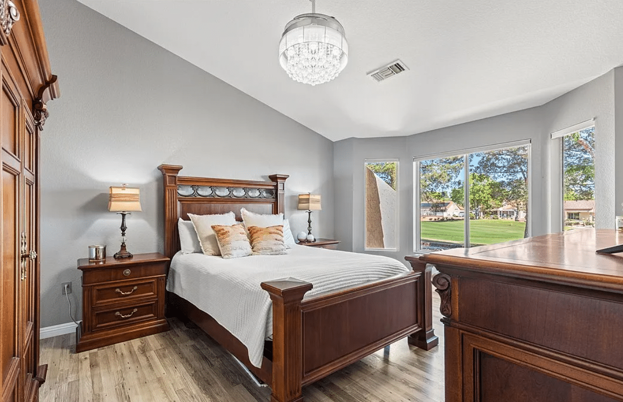 Cozy bedroom with elegant furnishings